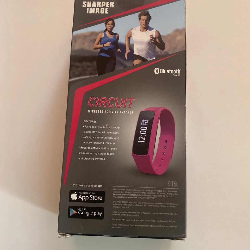 Sharper Image- SIT50 Fitness Circuit Activity Tracker Bluetooth- Pink - NIP New - Изображение 3 из 4
