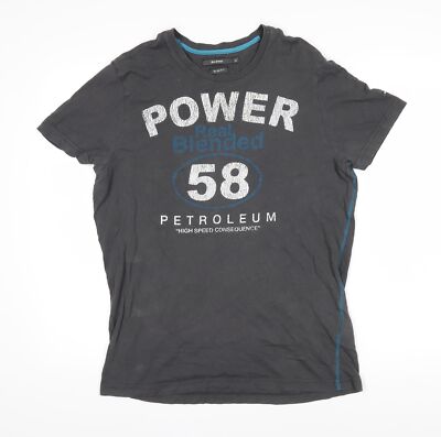 Blend Herren T-Shirt grau Baumwolle Größe XL Rundhals - POWER real blended 58