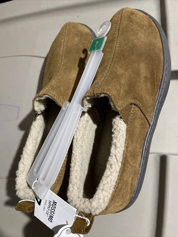 Zapatillas Mossimo para hombre ~ Cuero de gamuza genuino y sherpa ~ MARRÓN ~ Suela gruesa ~ Talla 7 Nuevas con etiquetas Foto 4 de 4