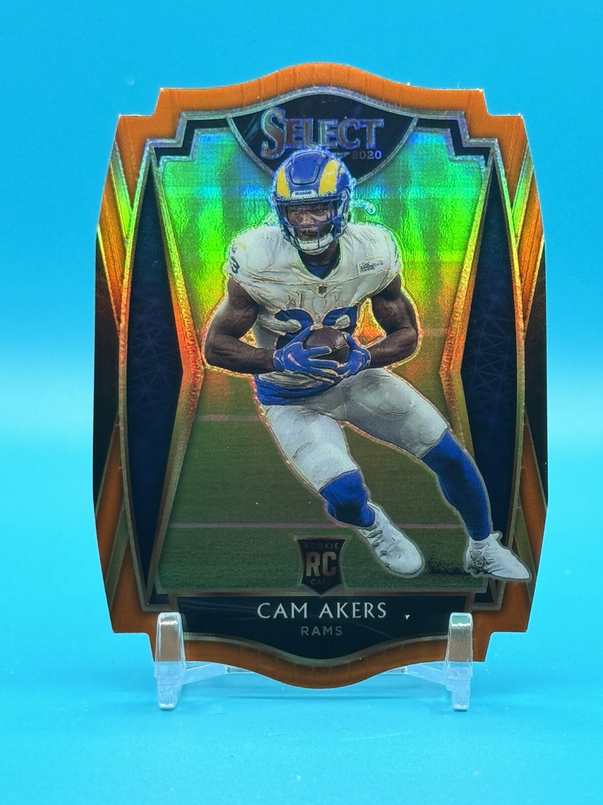 2020 CAM AKERS Panini Select Premier Level ORANGE PRIZM DIE-CUT #155 RAMS RC