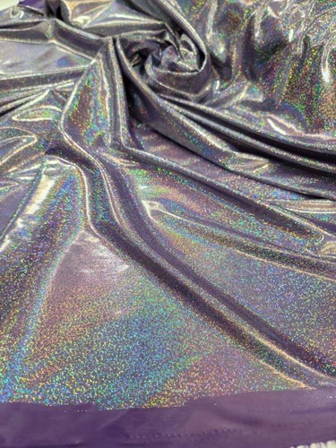 Purple Sparkly Iridescent Hologram Stretch Fabric by the Yard - Picture 9 of 9