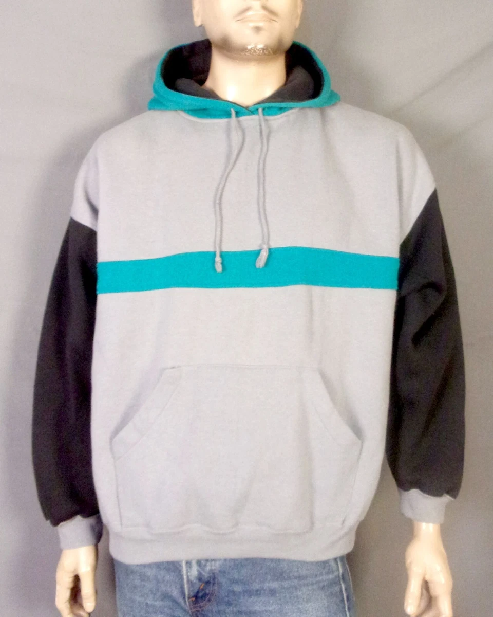 vintage 80s 90s Volleys RARE Colorblock Pullover Hoodie Sweatshirt Hip Hop XL