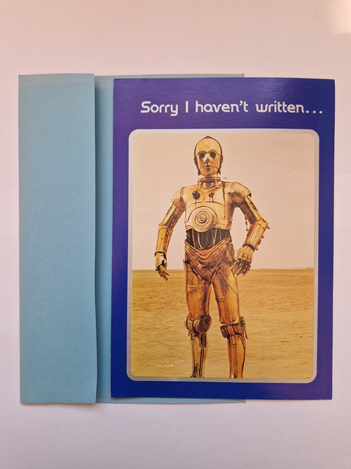 Vintage Star Wars 1977 C3PO Drawing Board Greeting Card B15272