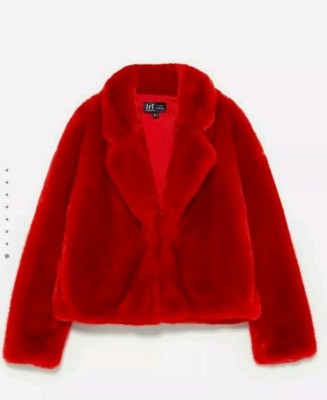 zara red fur jacket