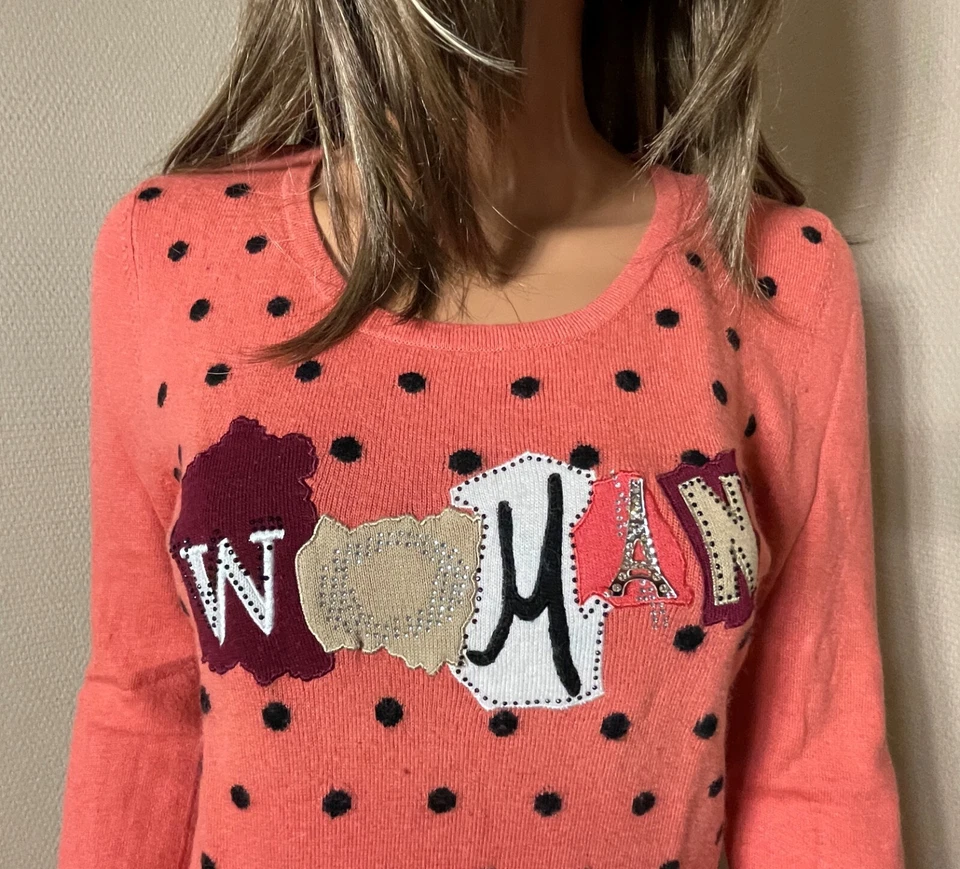 🔥 Pull corail cachemire angora FUEGO WOMAN 36 - Photo 3/4