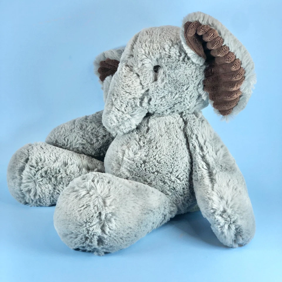 Плюшевый слон ягнят и плюща для сафари в джунглях серый коричневый плюшевые сшитые глаза 15 дюймов - Изображение 3 из 4