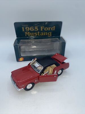 SUPERIOR - 1965 FORD MUSTANG DIECAST RED & BLACK PULL BACK