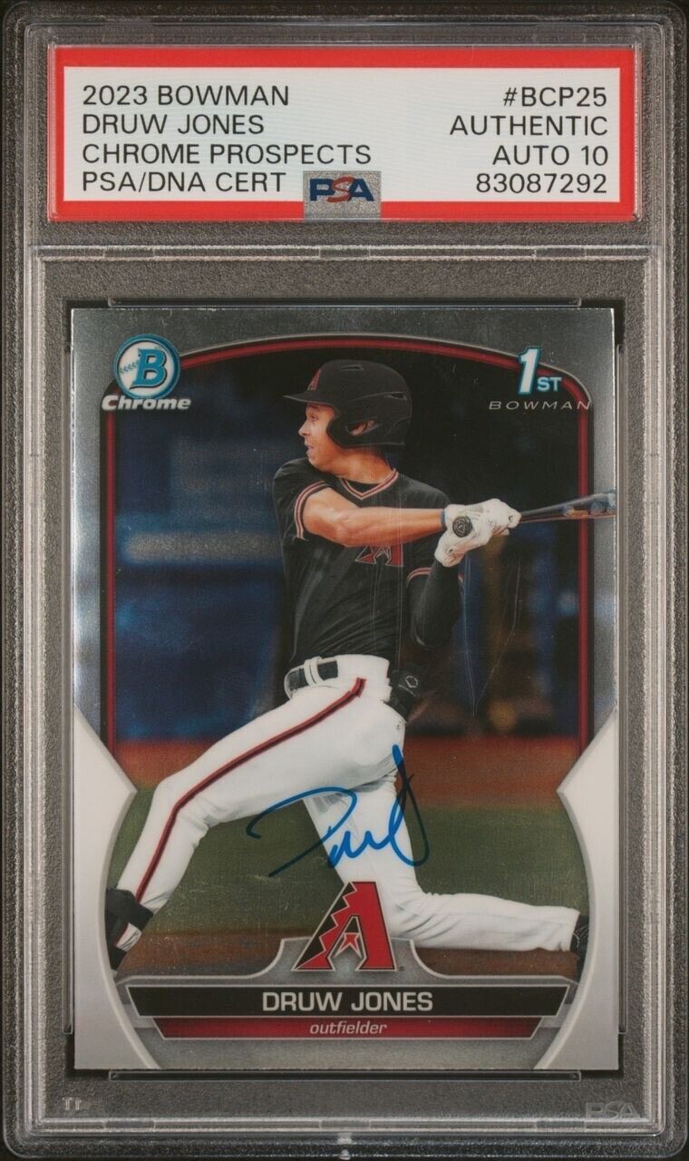 Druw Jones AUTOGRAPH 2023 1st Bowman Chrome SIGNED PSA 10 GEM MINT AUTO