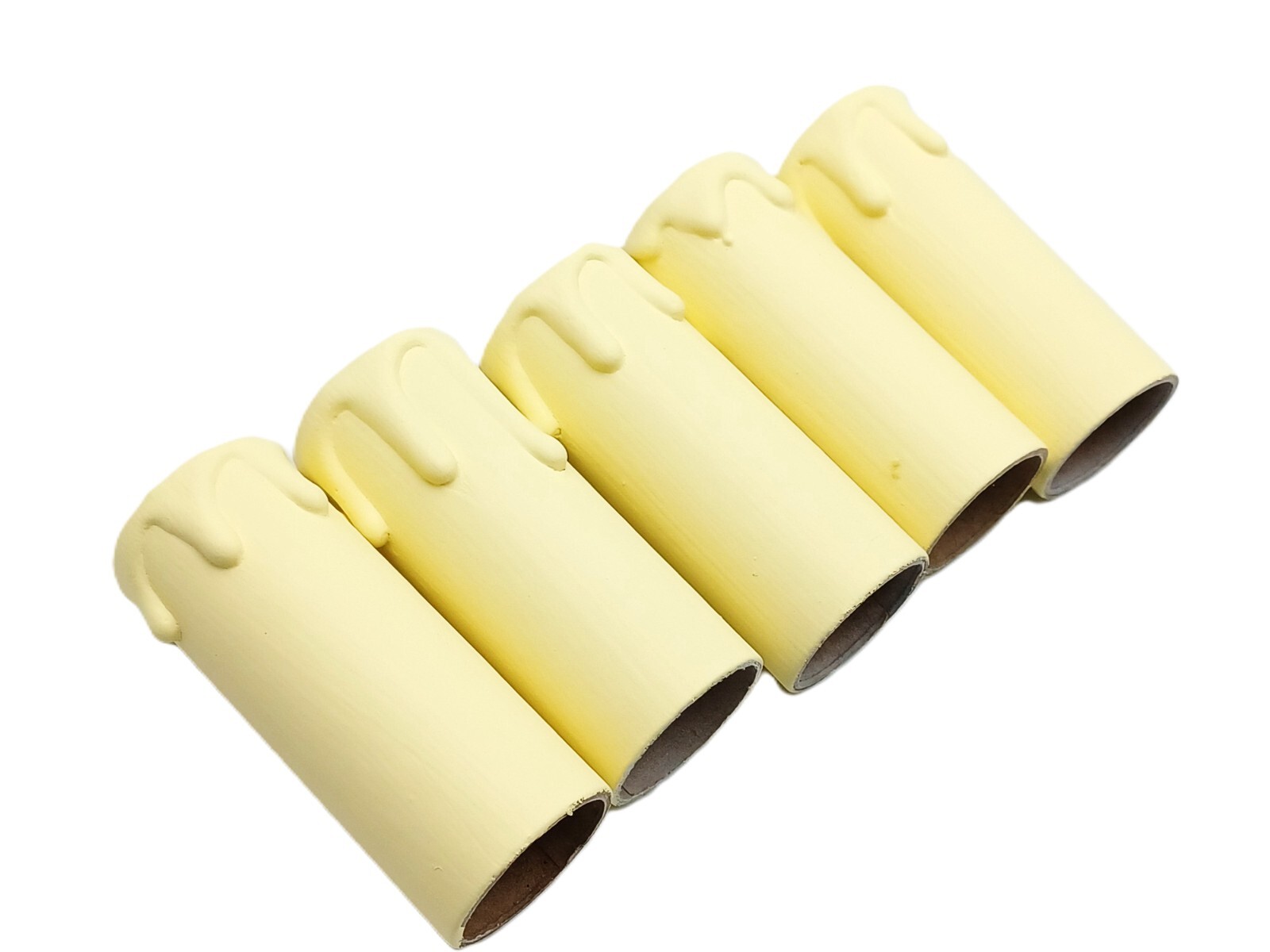 Candle tubes cream card with drips 65mm high x 24mm wide internal pack of 5