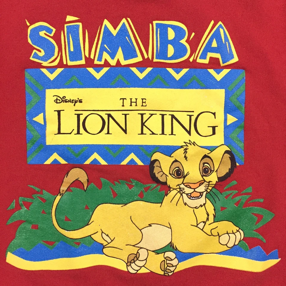 Sudadera De Colección Años 90 Rey León Simba Juvenil Cuello Redondo Disney EE. UU. Película Logo Niños M Foto 2 de 4