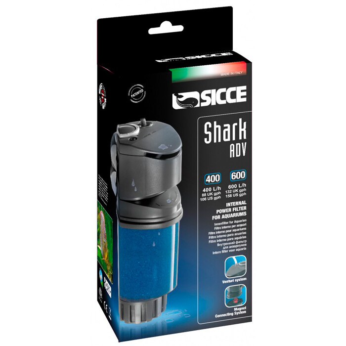 Sicce Shark Internal  Power Filter 400 Advanced 106 GPH for Aquariums