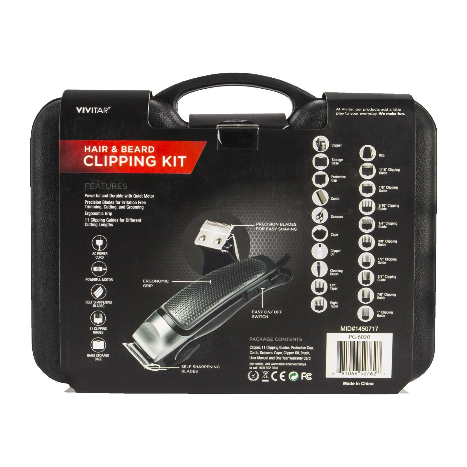 20 PIECES NEW VIVITAR ELECTRIC TRIMMER HAIR & BEARD CLIPPING KIT  681066527627 | eBay