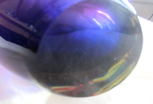 Modernist Murano Sommerso Teardrop Tall Art Glass Vase Purple Blue Heavy 16" - Picture 5 of 10