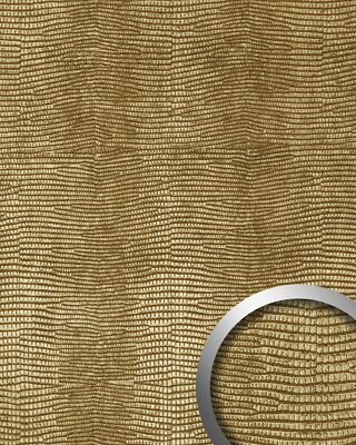 WallFace 13478 LEGUAN Leder Wand-Paneel Dekor Verkleidung Tapete gold | 2,60 qm