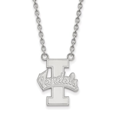 10 Karat Weißgold LogoArt Uni. von Idaho Vandalen großer Anhänger 18 Zoll Halskette