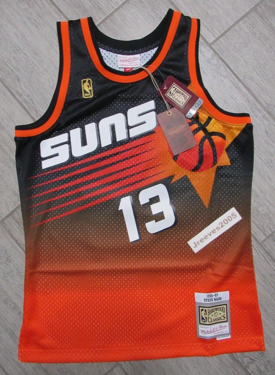 Men's Mitchell & Ness Steve Nash Orange/Black Phoenix Suns 1996/97 Hardwood  Classics Fadeaway Swingman