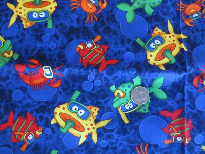 4069. Timeless Treasures CARTOON CHARACTERS Quilting COTTON FABRIC-43.5'' x 1 yd.