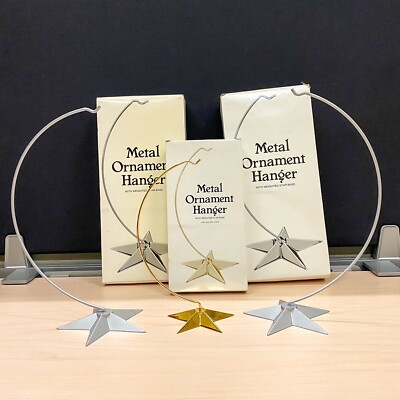Vintage Dept 56 Metal 1 Gold Star Ornament Holder Hanger 2 Silver Weighted Base