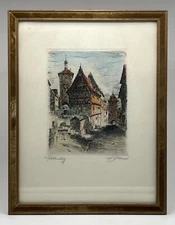 G. Horn (20th Century) - Rothenburg Colour Etching - Framed - Picture