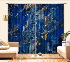 3D Blue Artistic Texture ZHUA3455 Photo Curtain Window Blockout Fabric Amy 2023