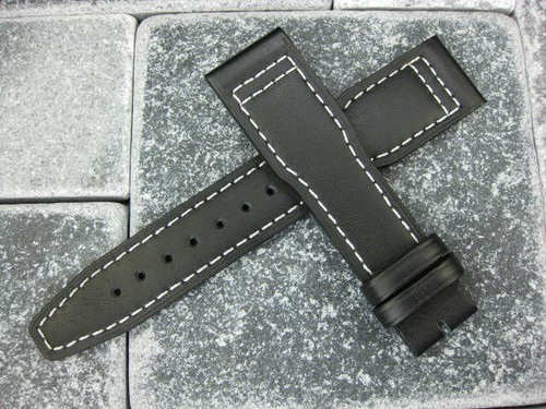 Neu 20 mm Kalbslederarmband schwarz Uhrenarmband für IWC Pilot Top Gun weiß 20 W - Bild 3 von 5