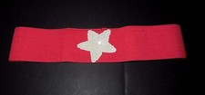 RED ELASTIC PULLON BELT w/ SEQUIN STAR COUNTRY WESTERN COWBOY Ch/ ADULT