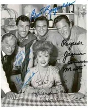GUNSMOKE TV CAST 8X10 SIGNED PHOTO AUTOGRAPH ALL MEMBERS SIGNATURE BURT REPRINT