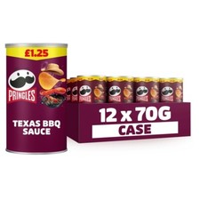 Pringles Texas BBQ Snacking Crisps Pack of 12 x 70g