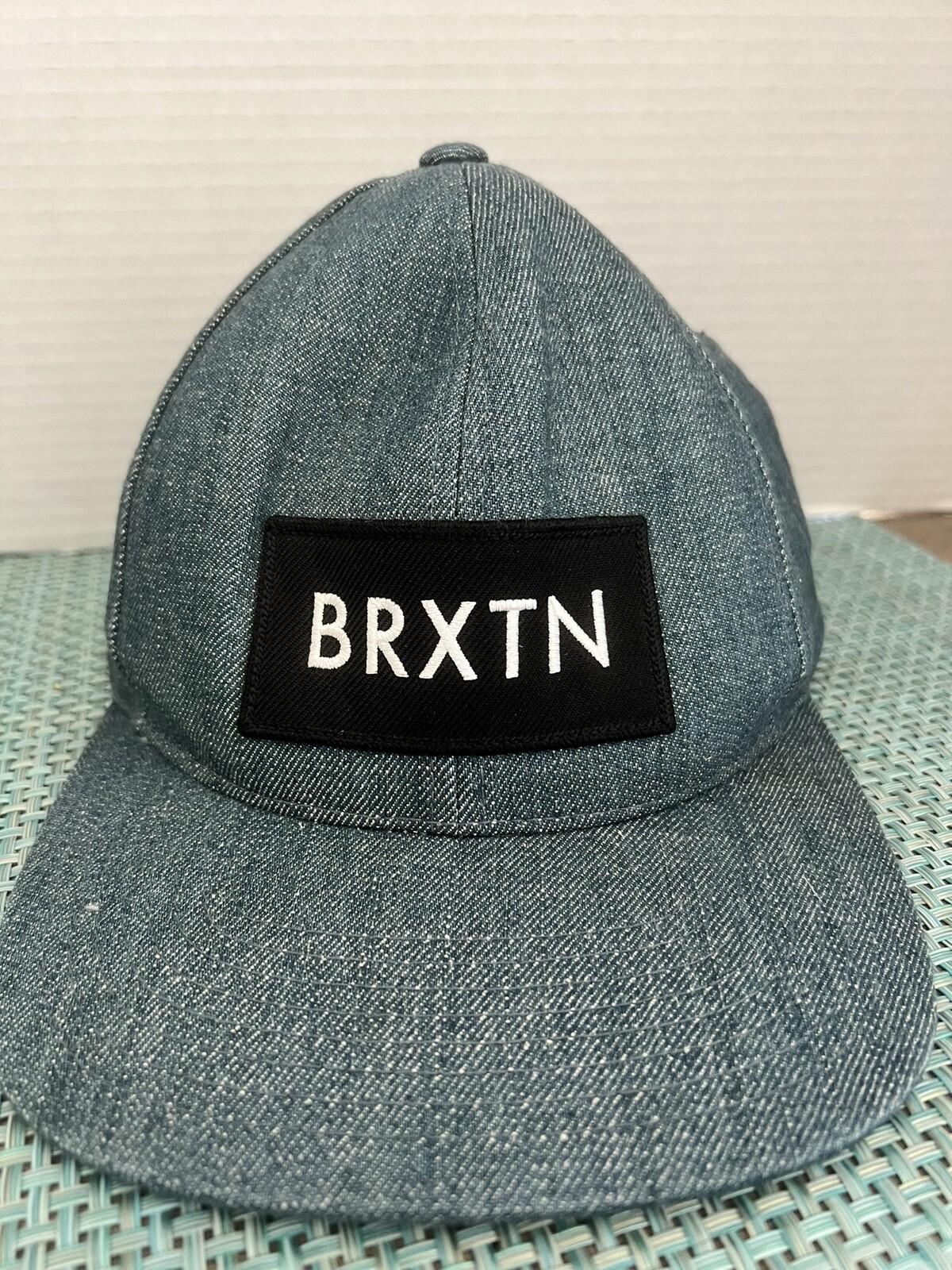 BRIXTN Hat Cap Denim Patch Snapback Brixton Supply Spellout Embroidered