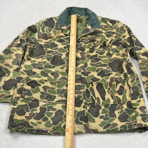 Saf-T-Bak Men's Size XL Duck Camo Shooting Chore Barn Coat Corduroy Green Collar - Picture 2 of 11