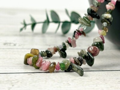 A++ Natural Multi Tourmaline Smooth Uncut Chips Gemstone Beaded Necklaces 24''