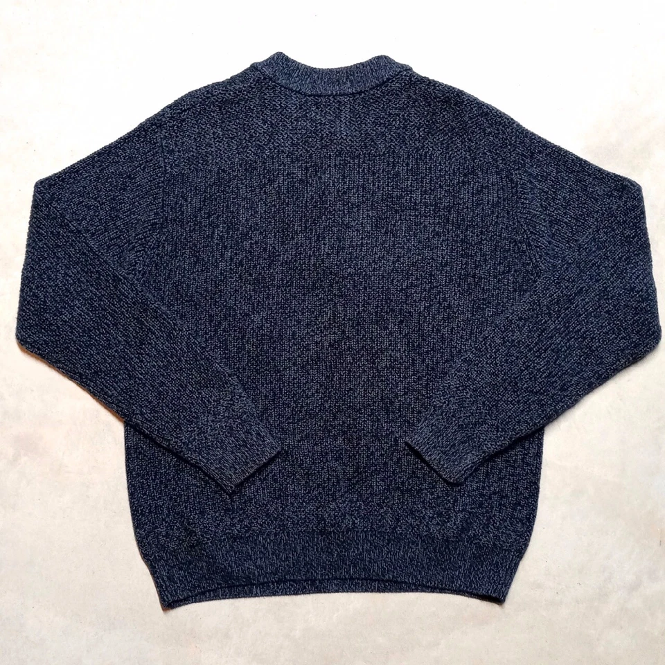 Suéter Henley Cabela's Azul Tejido Pesado 100% Algodón - Para Hombre Talla Grande Foto 4 de 4