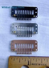12 BLACK Toupee / Wig / Hair Extension Snap Clips 1 dz.