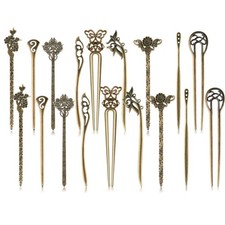 TUPARKA 18 PCS Hair Sticks Vintage Pins 18 Count Pack of 1 , bronze