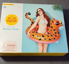 Pool Swim Tube Leopard Inflatable Sun Squad Summer Float Sport Toy Water NEW