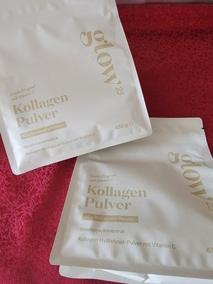 Glow25 Kollagen Pulver Original mit Vitamin C, 2x450g, MHD 23.10.2027
