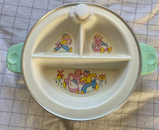 vintage Excello divided baby food warming dish 1950s Dutch Children