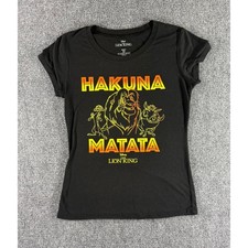 Disney The Lion King Hakuna Matata Graphic T-Shirt Black Women Small S/CH 3/5