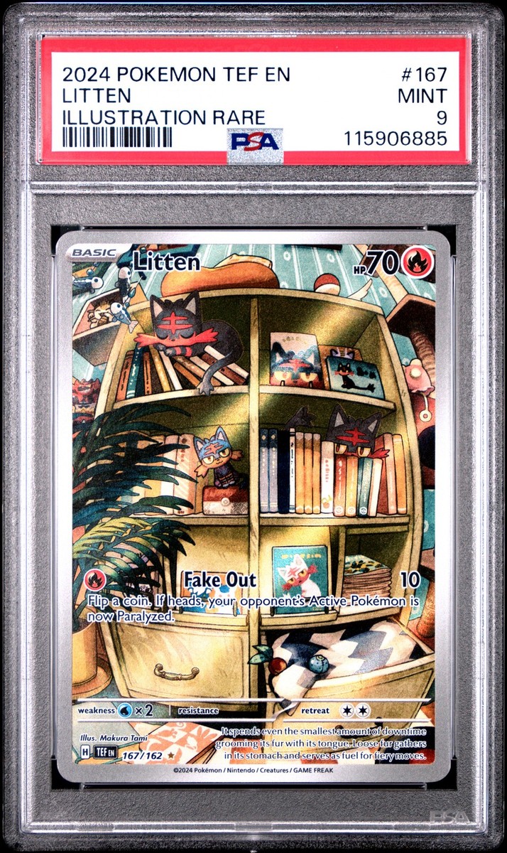2024 POKEMON TEF EN-TEMPORAL FORCES ILLUSTRATION RARE #167 LITTEN
