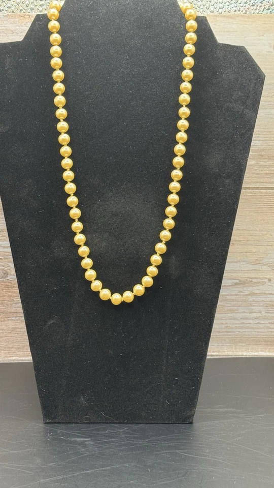 Sterling Silver Individually Knotted Ivory Pearl Necklace 22” - Image 3 of 4