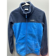 Columbia Kids Small Fleece Jacket Full Zip Blue Navy Warm Layer