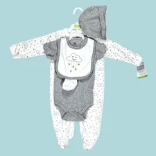 Hudson Baby Infant 6-9mo 5-Piece Layette Set Dream Happy Clouds Stars Unisex NWT