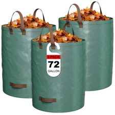 72 Gallon Reusable Yard Waste Bag Heavy Duty Upright Lawn Bags with 4 Reinforced