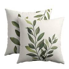 Sage Green Leaf Pillow Covers 18x18 18x18 Pack of 2 Olive Green Leaf