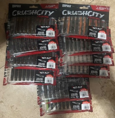 LOT OF 10 Packs Of Rapala Crush City Customs 3  NED BLT GOBY GREEN PUMPKIN