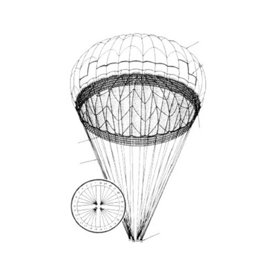 U.S. Armed Forces 35' Vented Survival Parachute W/O Shroud Lines