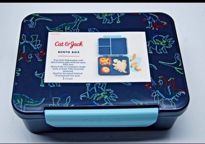 Cat & Jack Dinosaur Dino Bento Lunch Snack Box Dishwasher & Microwave Safe