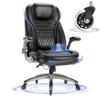 Executive Office Chair-Ergonomic Computer Desk Chair, High Back Leather Chair