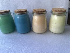 4-7 oz 100% Unscented soy wax candles with 100% cotton wick. Free flower candle.