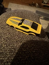 VTG Tyco Slot car Shell only Yellow and Black CHROME Mustang Fastback Race Car